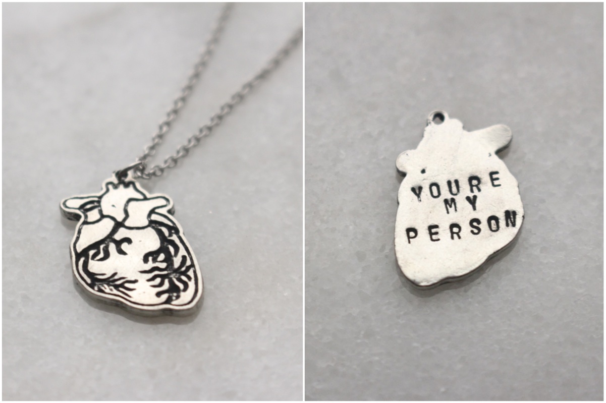 HUMAN HEART NECKLACE WITH ENGRAVING
